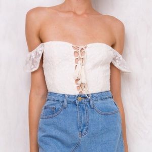 AsIAm Belinda Off-the-Shoulder Lace Bodysuit